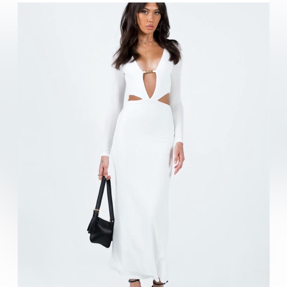 Princess Polly White Cut-Out Maxi Dress